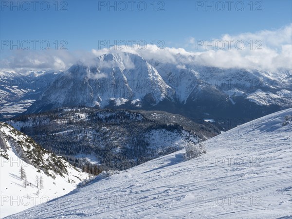 Blue sky over winter landscape