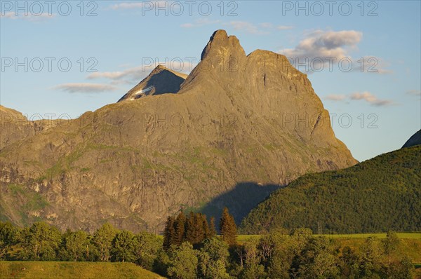 Striking mountain in the evening light