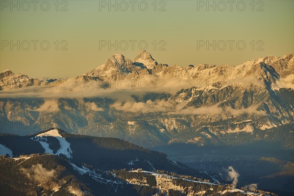 View from Mount Kitzsteinhorn on snow covered mountains