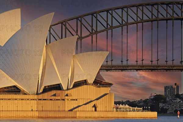 Sydney Opera House seen from the Harbour Bridge