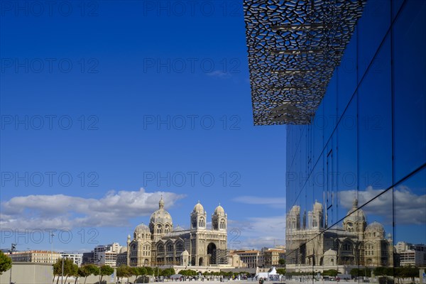 MuCEM - Musee des civilisations de l'Europe et de la Mediterranee with Cathedrale de la Major church