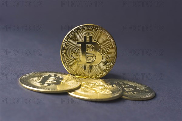 Bitcoin BTC crypto currency gold coins