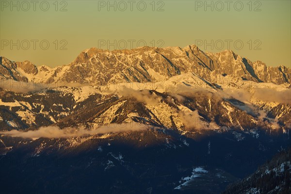 View from Mount Kitzsteinhorn on snow covered mountains