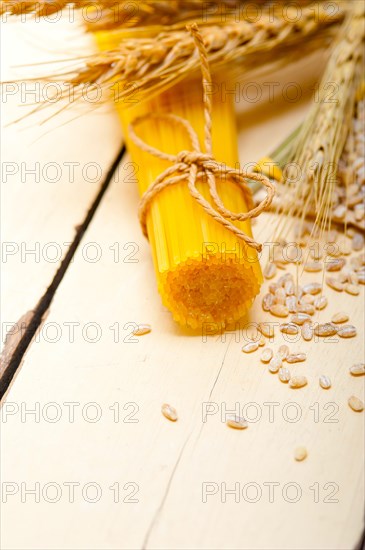 Organic Raw italian pasta and durum wheat grains crop