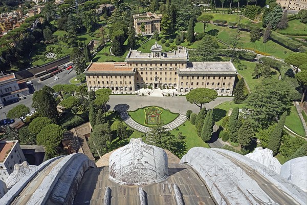 View from the dome of the Basilica of San Pietro or St. Peter's Basilica of the Governatorate Palace