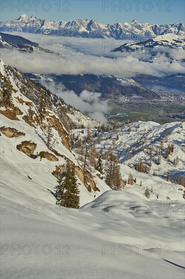 View from Mount Kitzsteinhorn on snow covered mountains