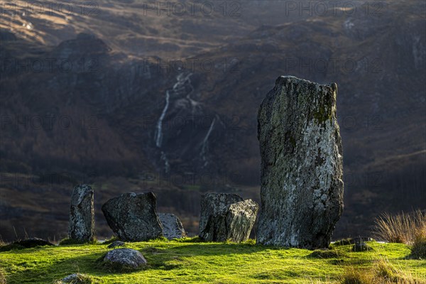 Old stone circle in meadow