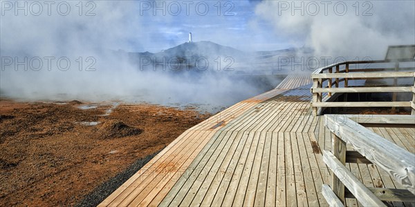 Boardwalk in the high temperature area near Grindavik
