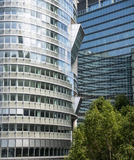 Skyscrapers on the banks of the Danube with Copa Beach