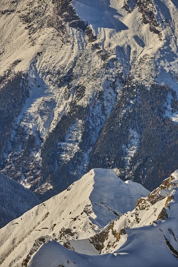 View from Mount Kitzsteinhorn on snow covered mountains