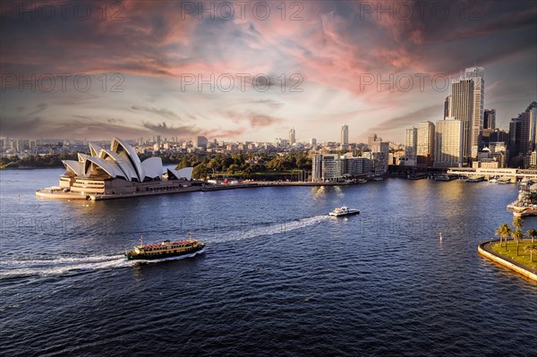 Sydney Opera House seen from the Harbour Bridge