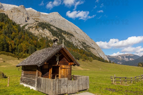 Chapel in the Karwendel Mountains with autumn colours