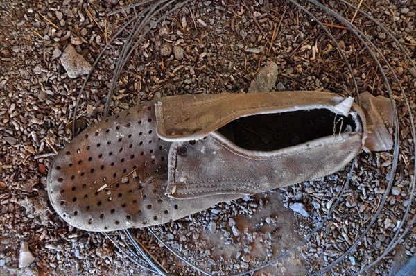 Miserable suede men's shoe on the floor