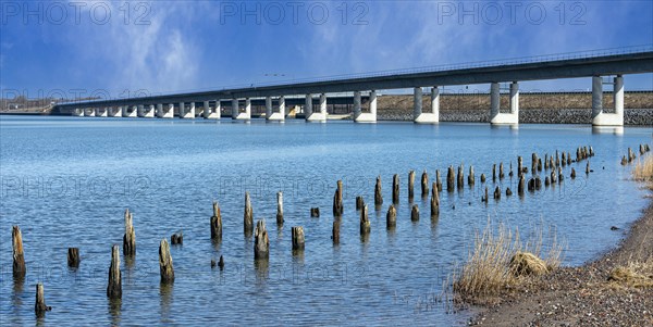 The Ruegen Bridge on the Ruegen Dam between the island and Stralsund