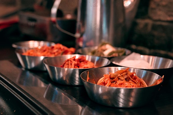 Korean kimchi in a Korean restaurant