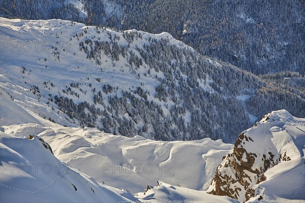 View from Mount Kitzsteinhorn on snow covered mountains