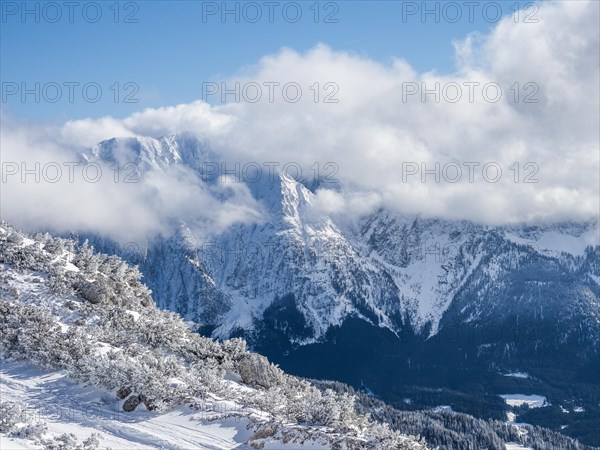 Blue sky over winter landscape