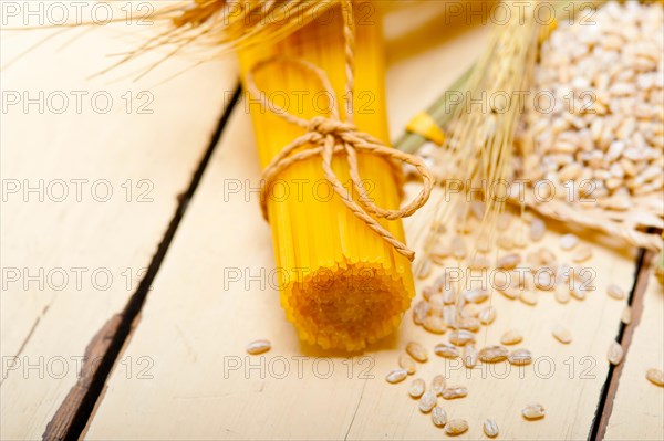 Organic Raw italian pasta and durum wheat grains crop