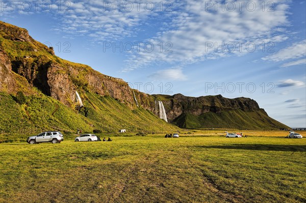 Small campsite in a meadow in summer