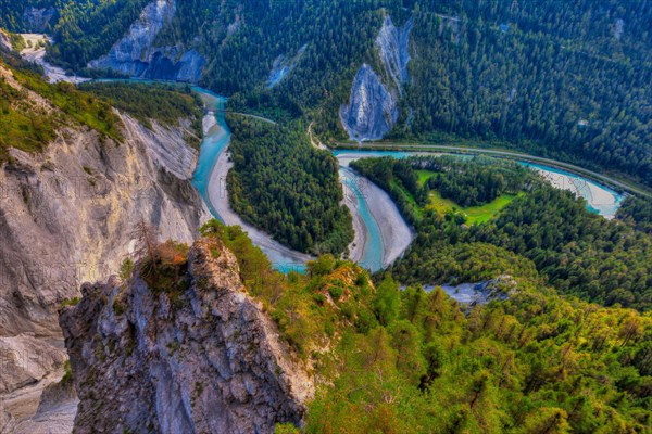 Rhine Gorge near Flims from above