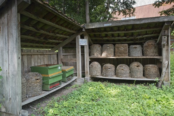 Beehive with beehives in the Rundlingsmuseum