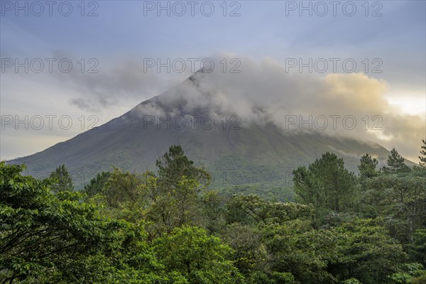 View of Arenal Volcano at sunrise