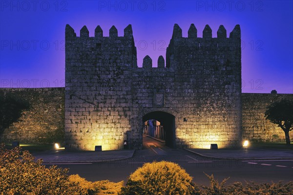 Meadow's gate and ramparts at night