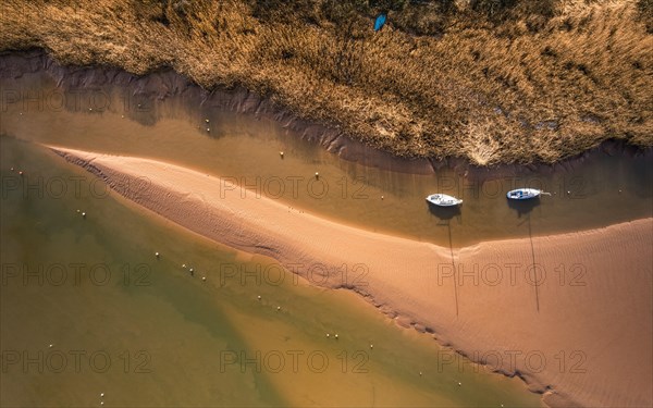 Aerial View over Meadows and River Exe