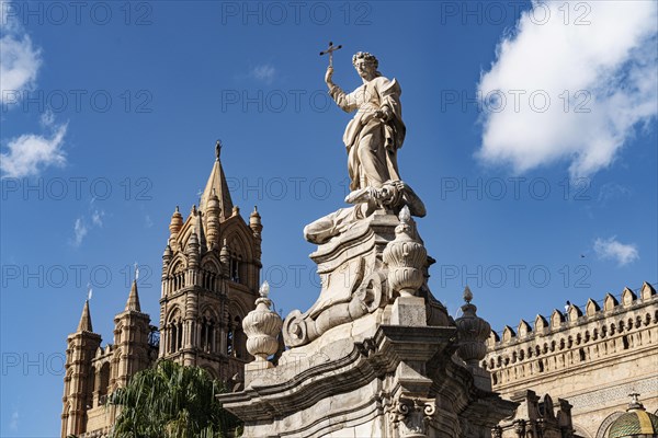 Statue on the Cathedral Maria Santissima Assunta
