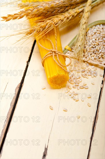 Organic Raw italian pasta and durum wheat grains crop