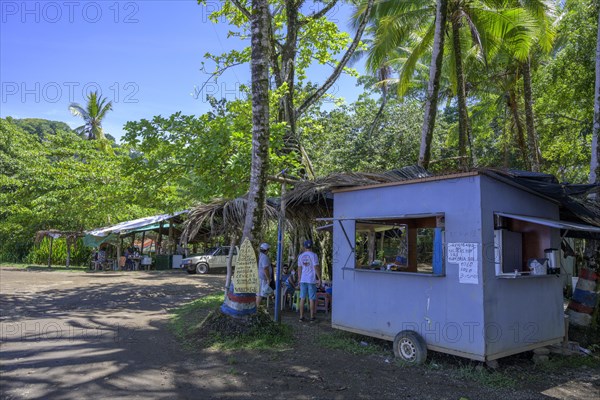 Fresh fruit juice stand at Dominicalito Beach