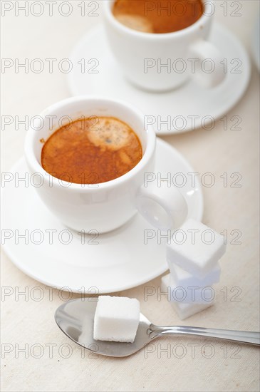 Italian espresso coffee fresh brewed