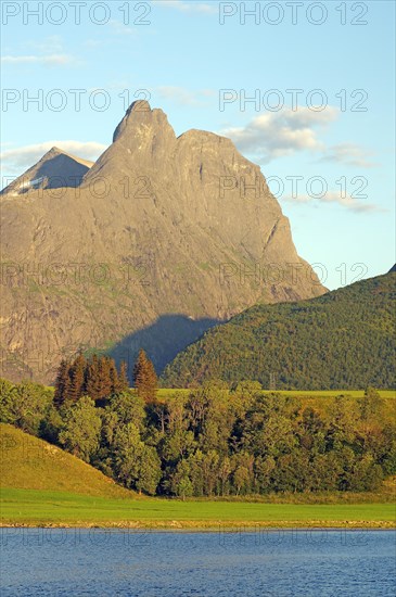 Striking mountain in the evening light