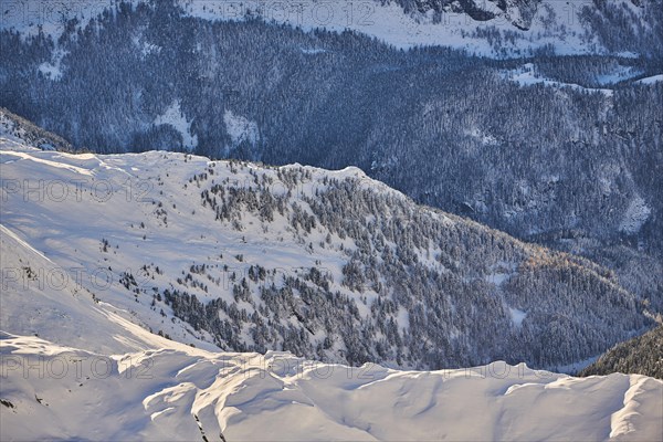 View from Mount Kitzsteinhorn on snow covered mountains