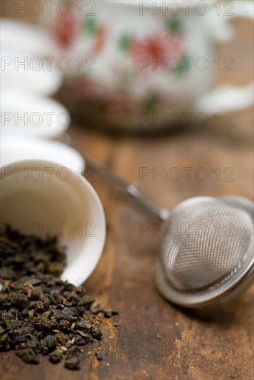 Dry green chinese tea set