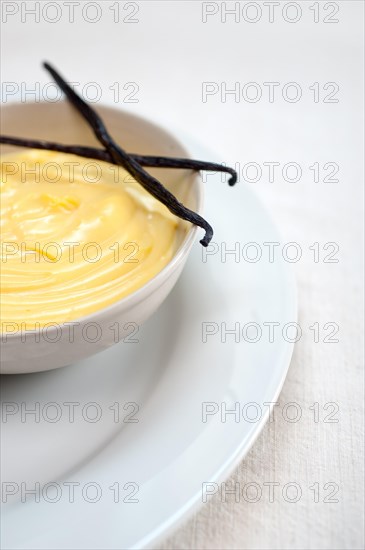 Custard pastry cream with vanilla seeds sticks