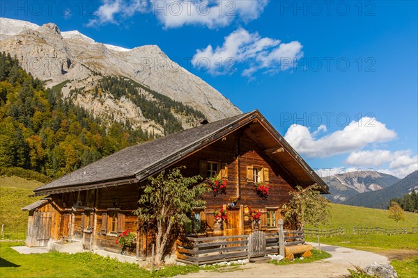 Engalm in the Karwendel Mountains with autumn colours