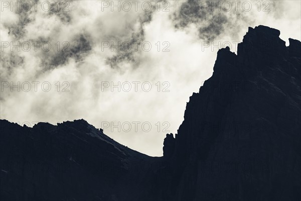 Backlit summit detail of Kalkkoegel