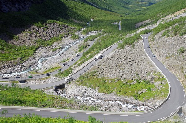 Mountain pass in Zig-Zag narrow serpentines