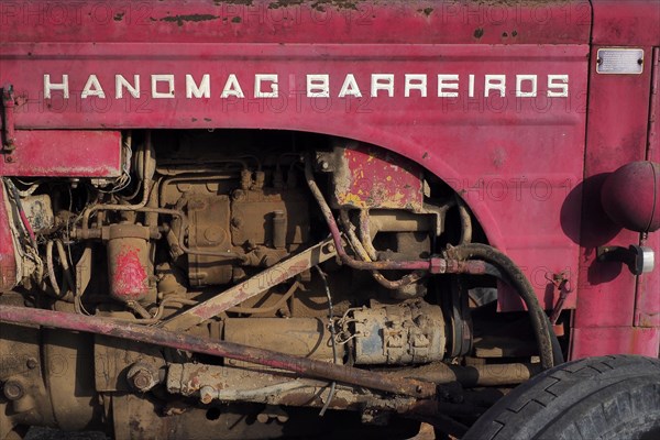 Rusty engine of tractor