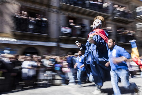 The race of Saints happening on Easter Sunday in the Cathedral square of Aidone