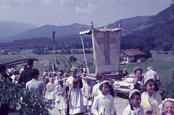 Corpus Christi procession in Wackersberg near Bad Toelz