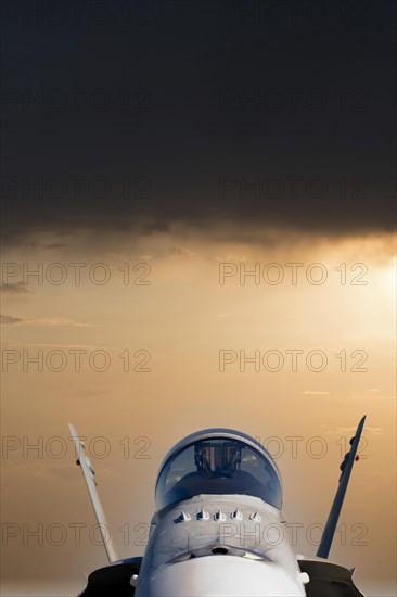 Front view of the pilot's cockpit of a Mikoyan-Gurevich MIG-29 Fulcrum