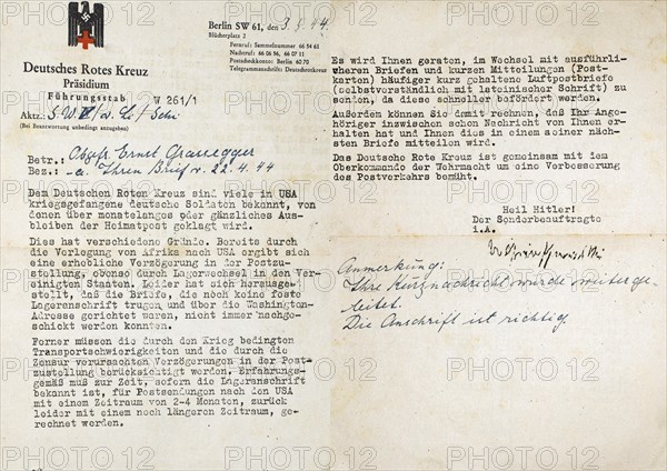 Letter from the German Red Cross
