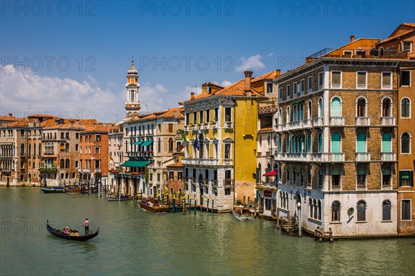 Grand Canal with about 200 aristocratic palaces from the 15th -19th century. Largest waterway in Venice