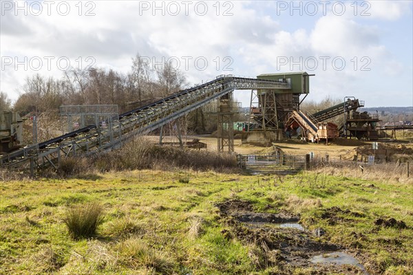 Conveyor belt quarrying machinery now disused