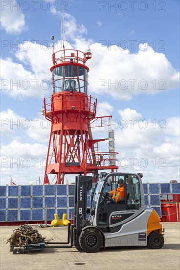 Marine navigation equipment storage maintenance yard