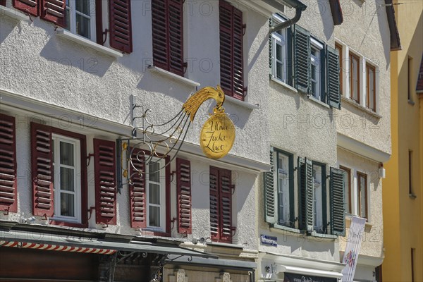 Sign Ulmer Zuckerbrot on house facade