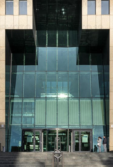 Main portal of the German Pension Insurance building in Knobelsdorffstrasse