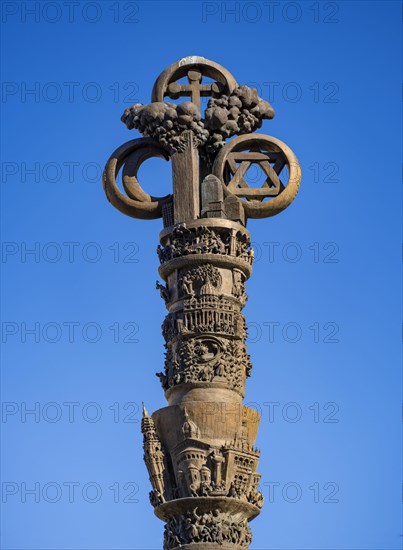 2000 Years of Christianity is the title of the bronze monumental column by the artist Juergen Weber on Braunschweig's Ruhfaeutchenplatz